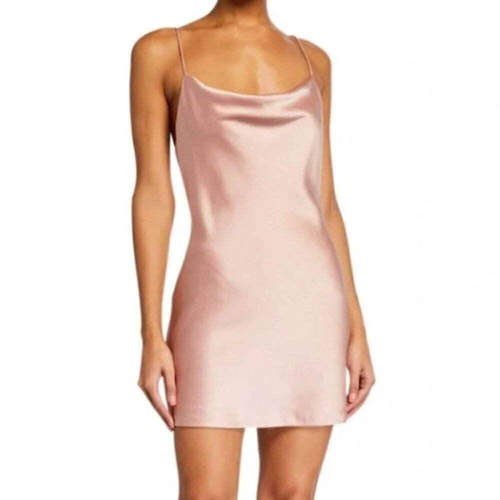 Alice + Olivia Blush Pink Satin Mini Slip Dress